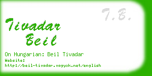 tivadar beil business card